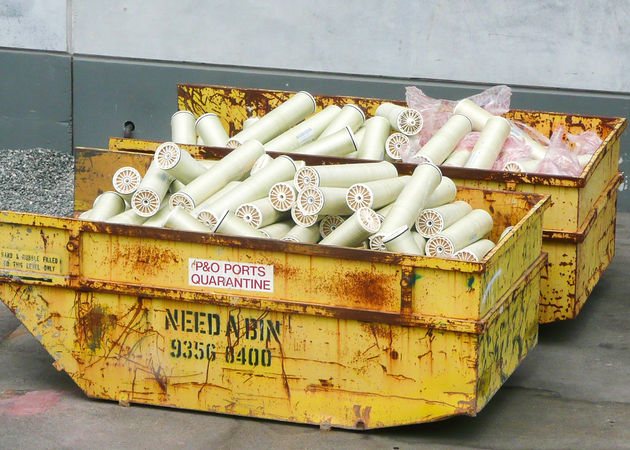 End-of-life membranes awaiting transportation to landfill (Courtesy of NCEDA)