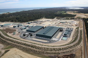 Labelled aerial photo of Southern Seawater Desalination Plant
